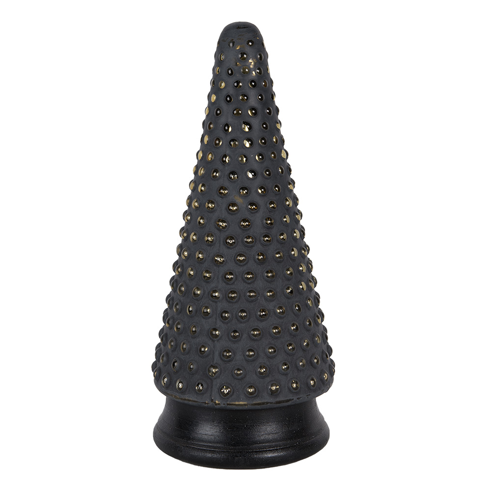 Clayre & Eef | Kerstdecoratie Kerstboom Goudkleurig Grijs ø 14x31 cm | 65384