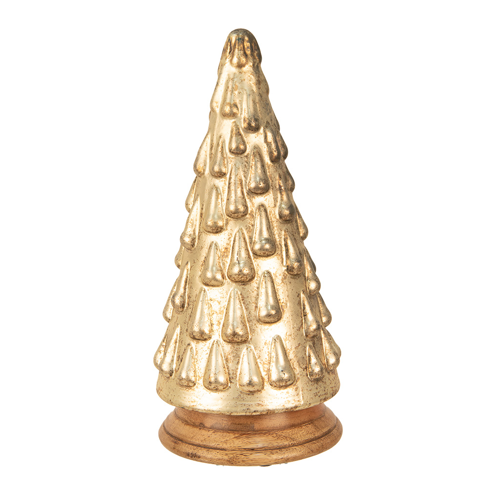 Clayre & Eef | Kerstdecoratie Kerstboom Goudkleurig ø 15x32 cm | 65390