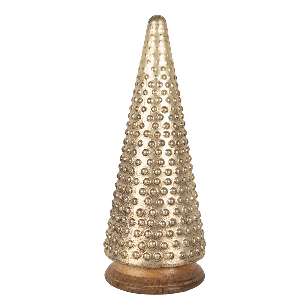 Clayre & Eef | Kerstdecoratie Kerstboom Goudkleurig ø 17x41 cm | 65392