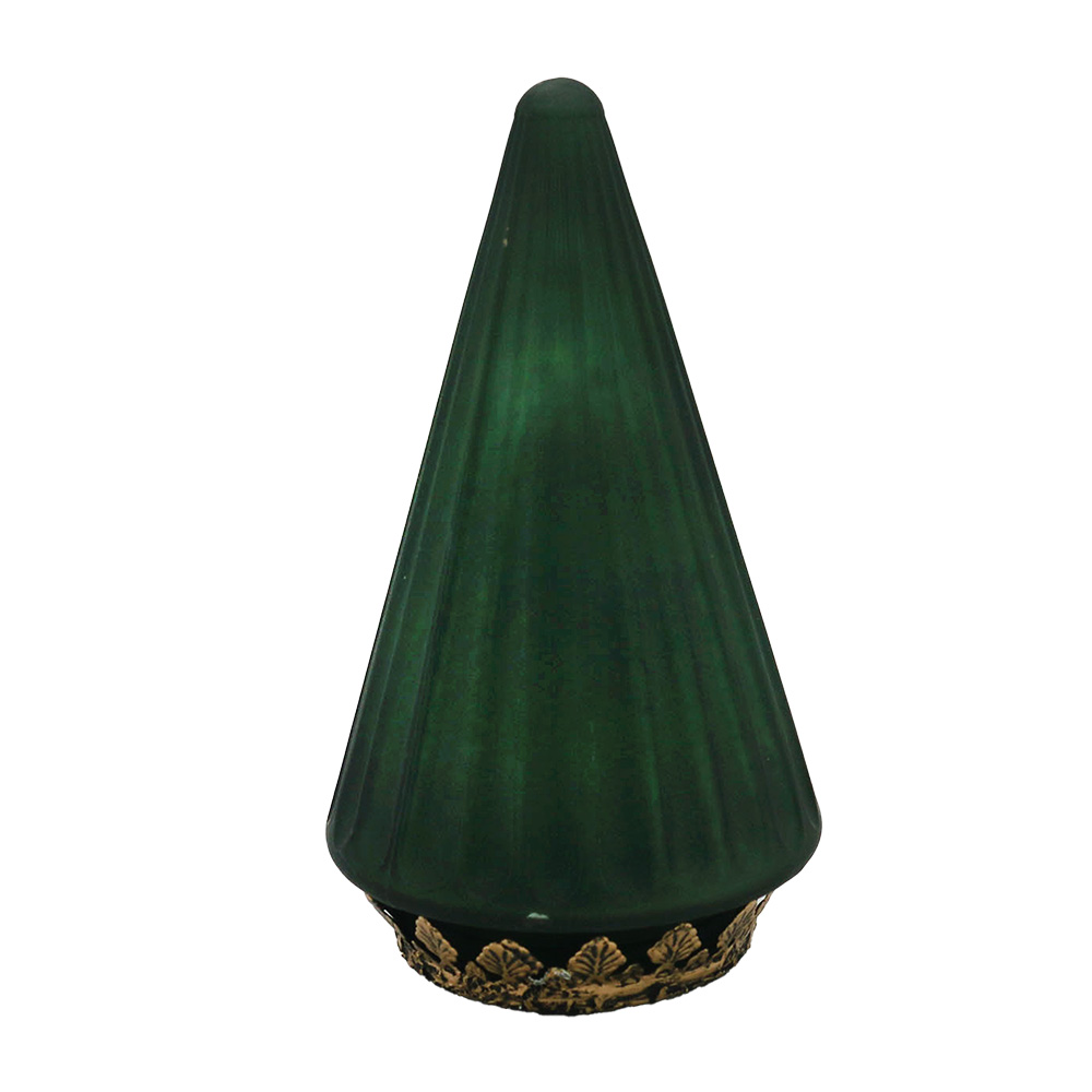 Clayre & Eef | Kerstdecoratie Beeld Kerstboom met LED Groen ø 11x19 cm | 6GL4576