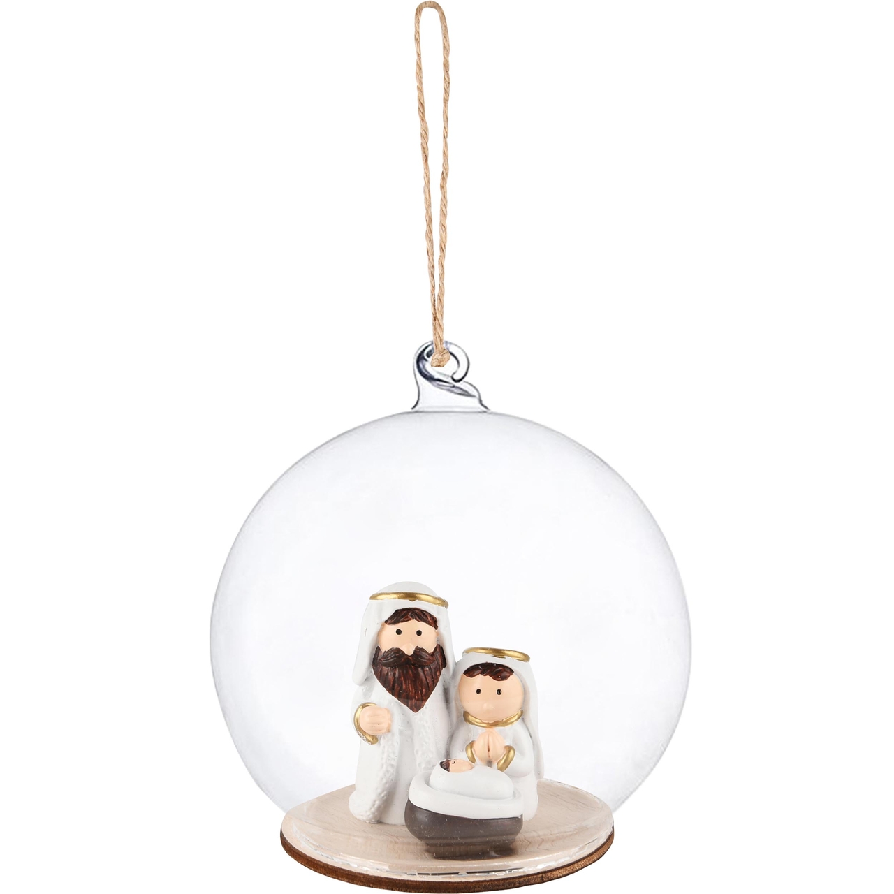 Dekoratief | Hanger globe m/kerststal, glas, 10x10x10cm | A245354