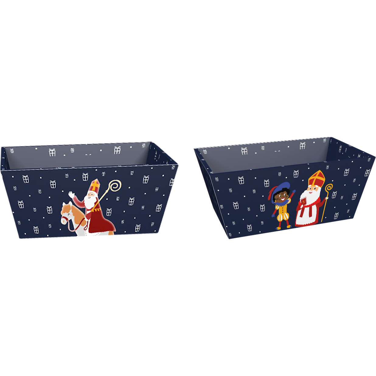 Dekoratief | Bakje 'Sinterklaas', blauw, 24x14x10cm, set van 2 stuks | A245872