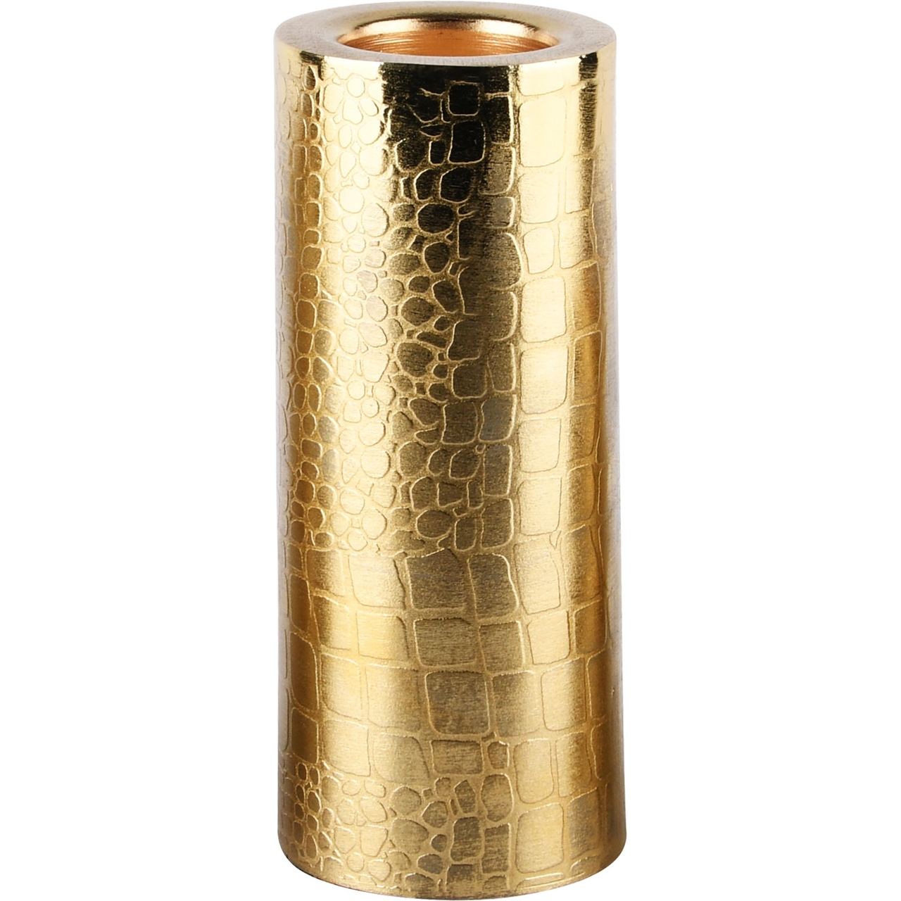 Dekoratief | Theelichthouder 'Gold Tube', metaal, 7x7x16cm | A248282