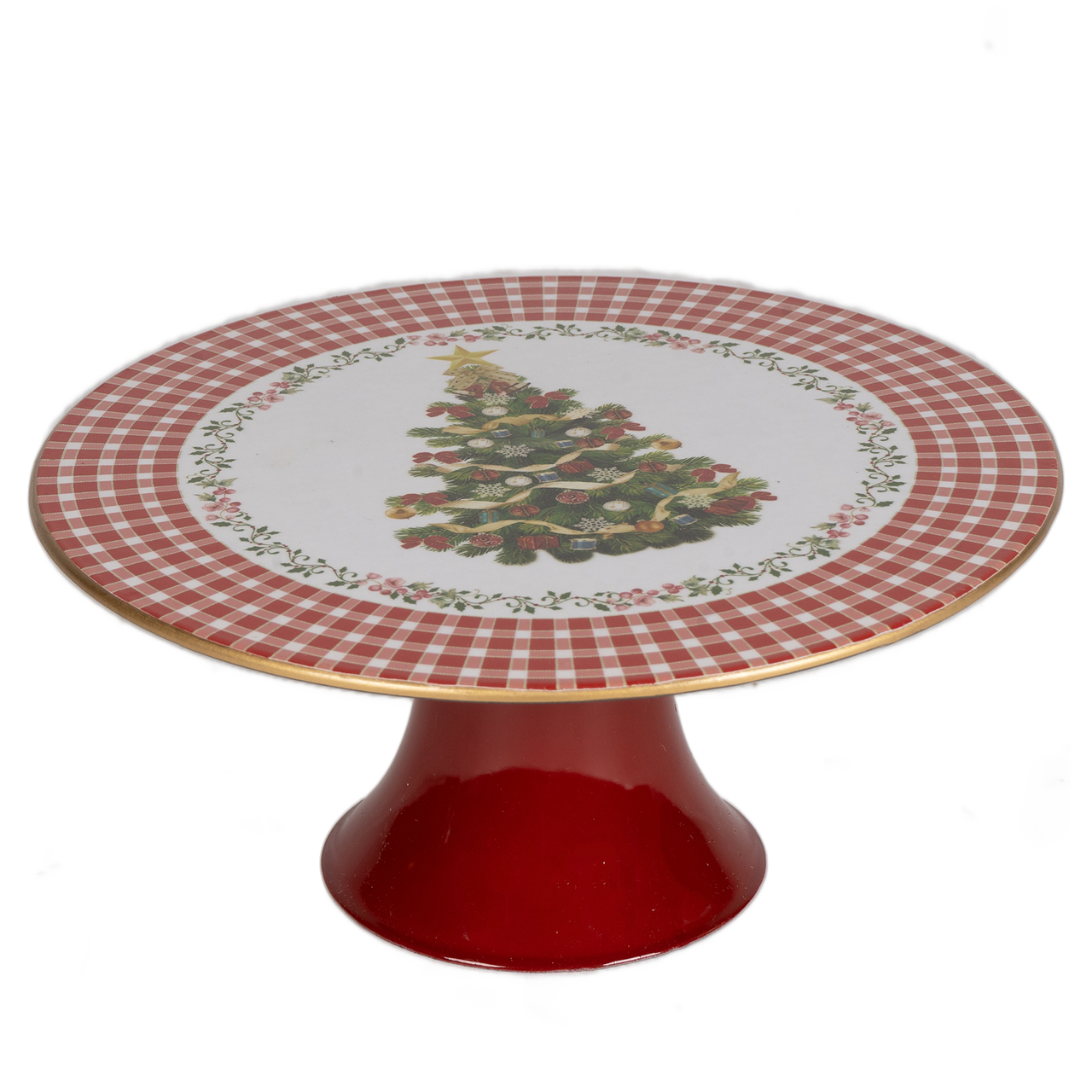 Dekoratief | Taartschotel op voet 'Christmas Tree', pvc, 33x33x14cm | A249034