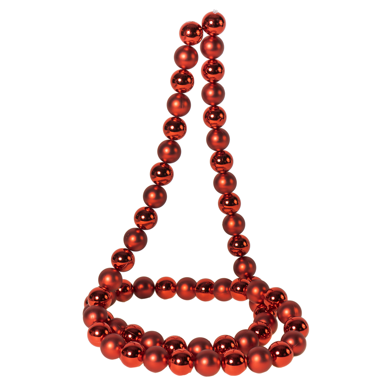 Dekoratief | Deco slinger m/kerstballen, rood, pvc, 3x3x180cm | A249074