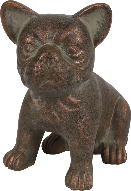 Beeld hond bruin zittend polystone 17 x 18 cm | 801972 | Home Sweet Home | Stoer & Sober Woonstijl