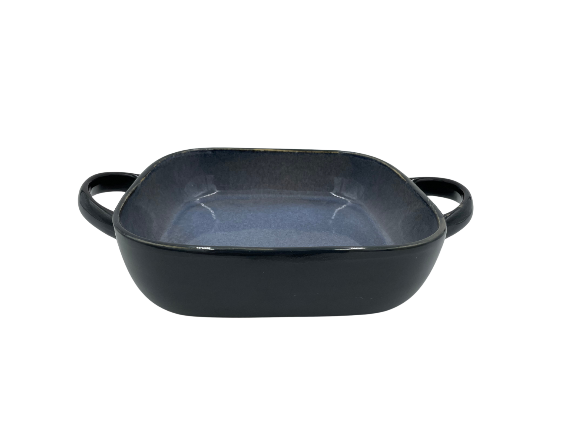 Ovenschaal keramisch handvat  vierkant donker blauw 24 x 24 cm  | 6CE1359G | Clayre & Eef