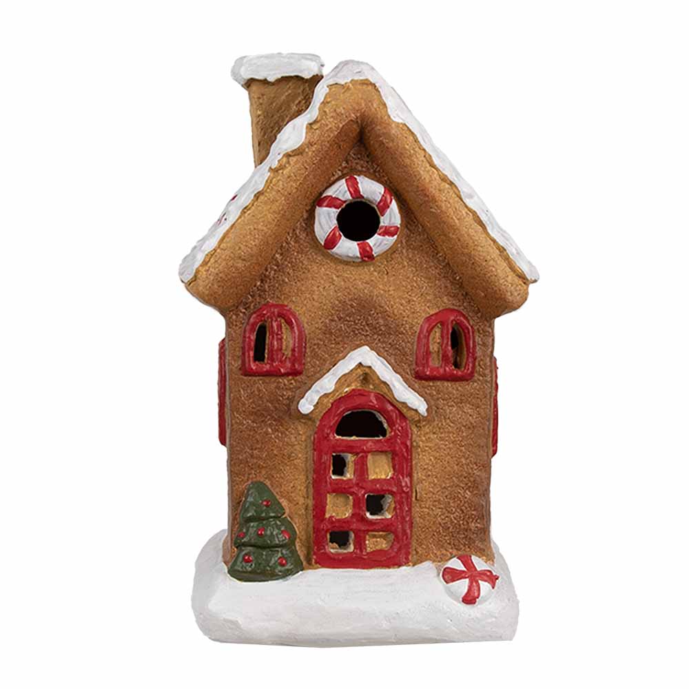 Clayre & Eef | Decoratie Huisje Bruin rood 9x7x15 cm | 6CE1770