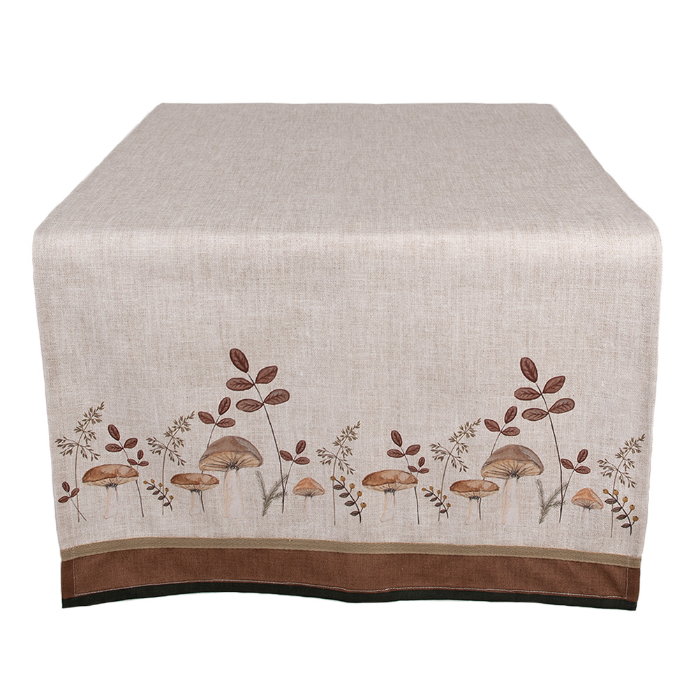 Clayre & Eef | Tafelloper Beige Bruin 50x140 cm | LFJ64