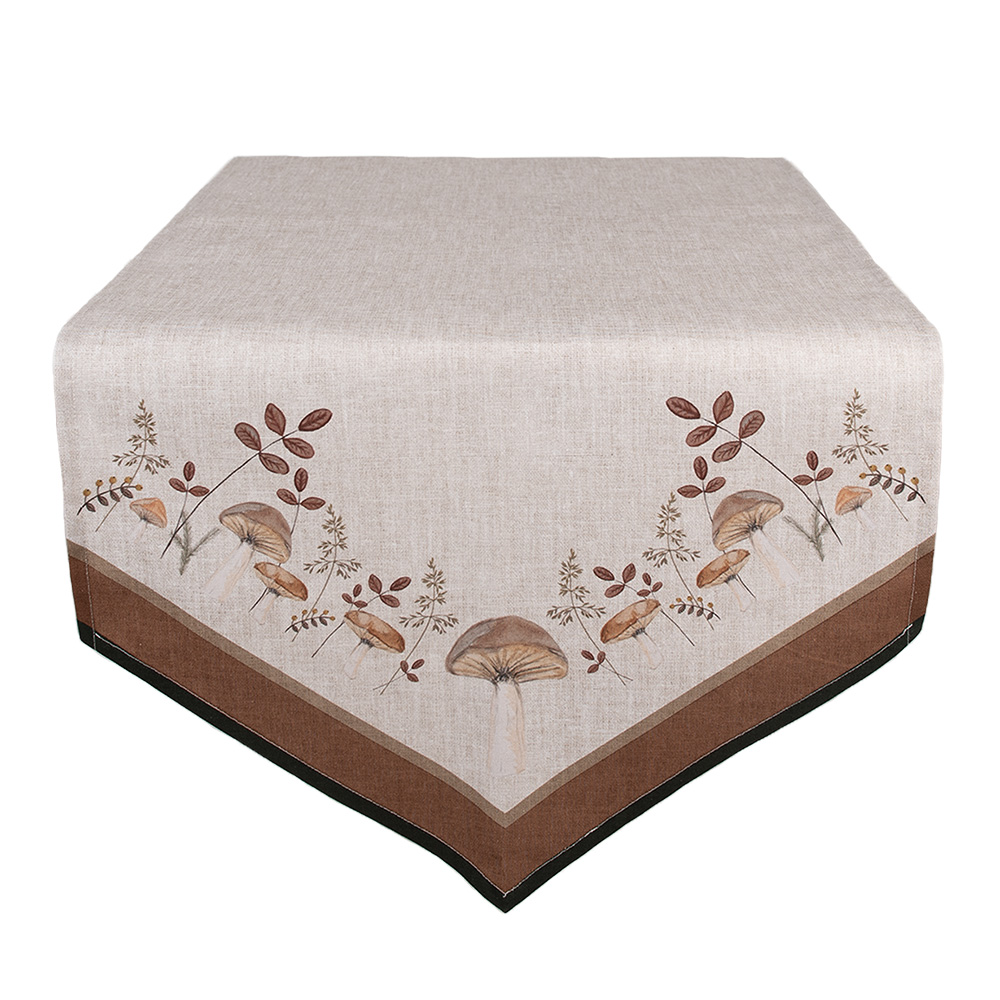 Clayre & Eef | Tafelloper Beige Bruin 50x160 cm | LFJ65