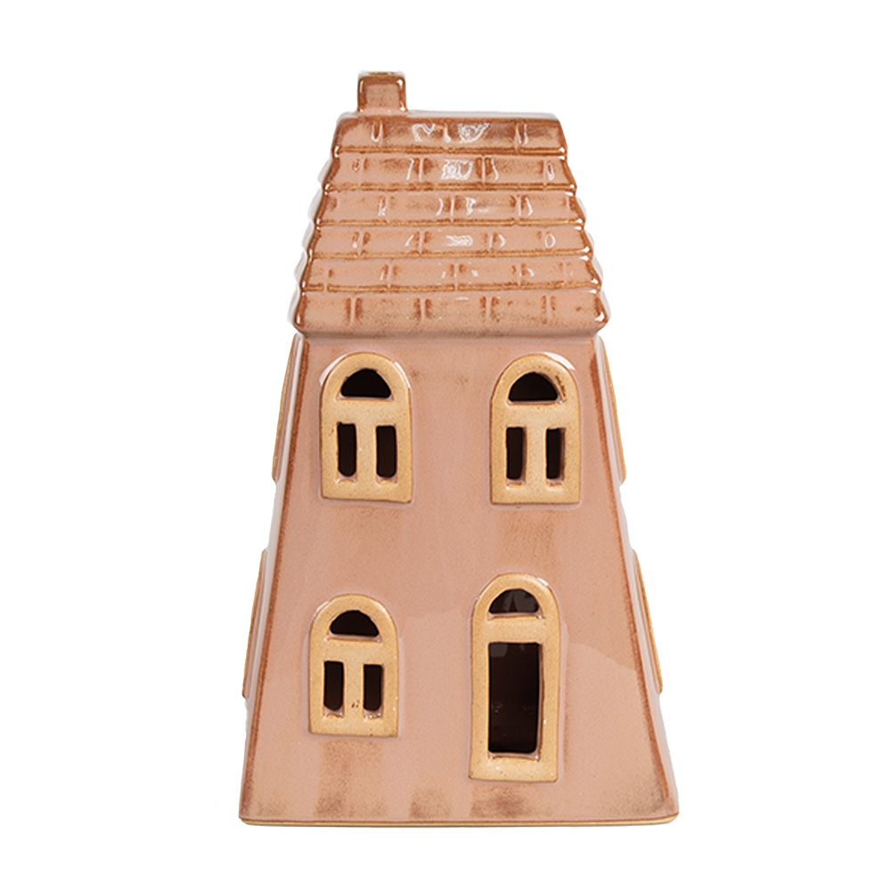 Clayre & Eef | Decoratie Huisje met LED Bruin 10x6x16 cm | 6CE1841