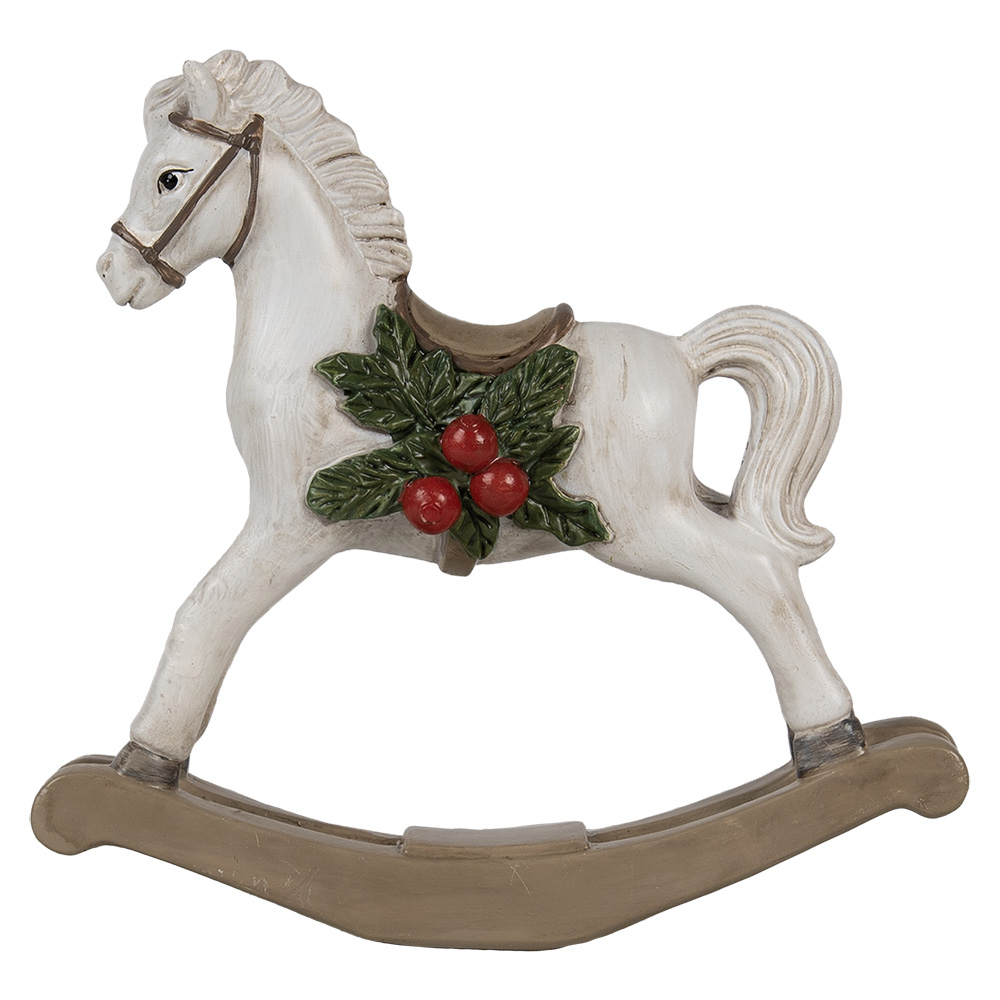 Clayre & Eef | Decoratie Hobbelpaard Wit 17x5x16 cm | 6PR4171