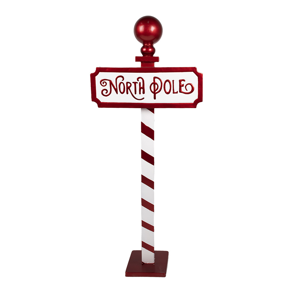 Clayre & Eef | Kerstdecoratie North Pole Rood Wit 46x18x110 cm | 5Y1254