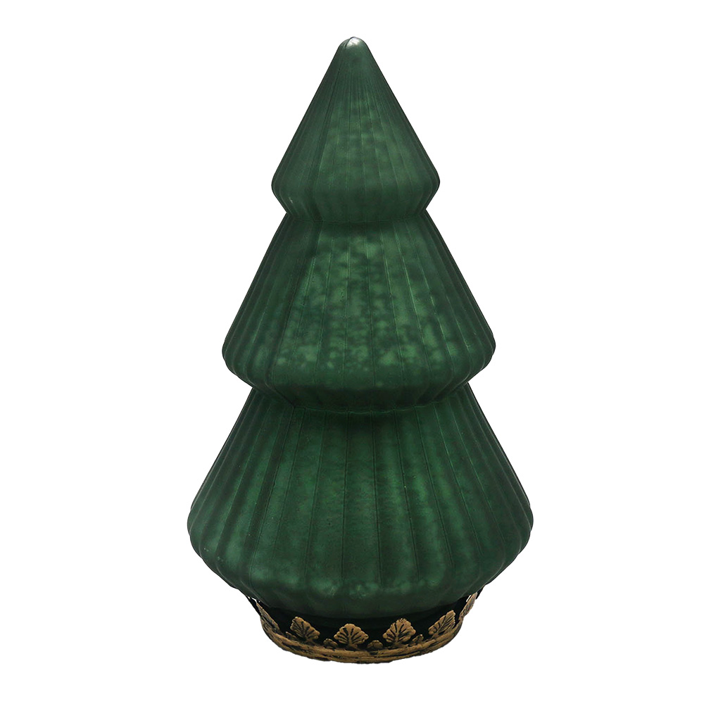 Clayre & Eef | Kerstdecoratie Kerstboom met LED Groen ø 13x23 cm / 2xAAA | 6GL4577