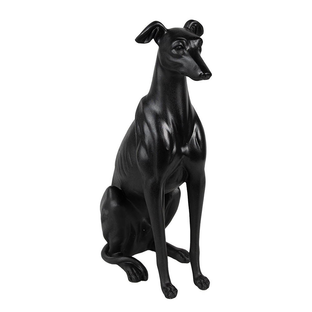 Clayre & Eef | Decoratie Beeld Hond Zwart 20x10x30 cm | 6PR5069