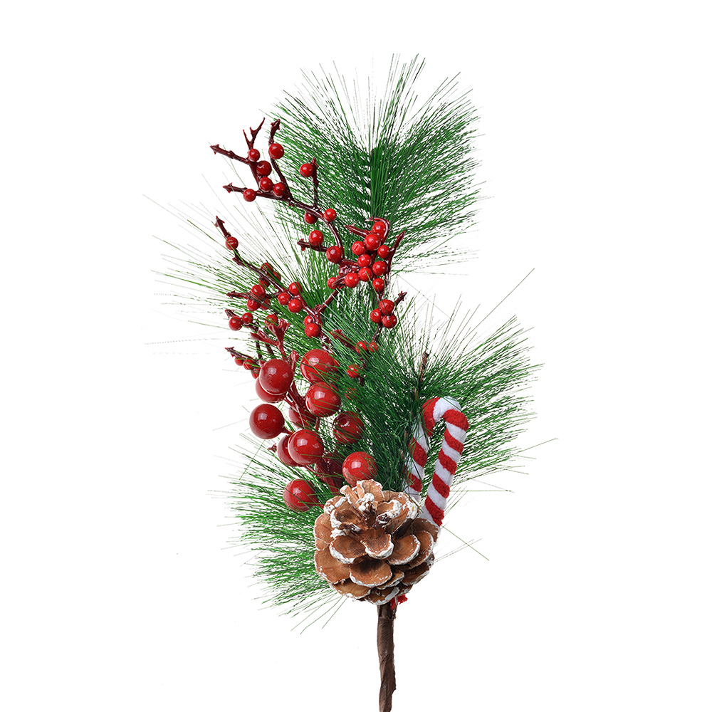 Clayre & Eef | Kerstdecoratie Tak Rood Groen 12x9x39 cm | 65844