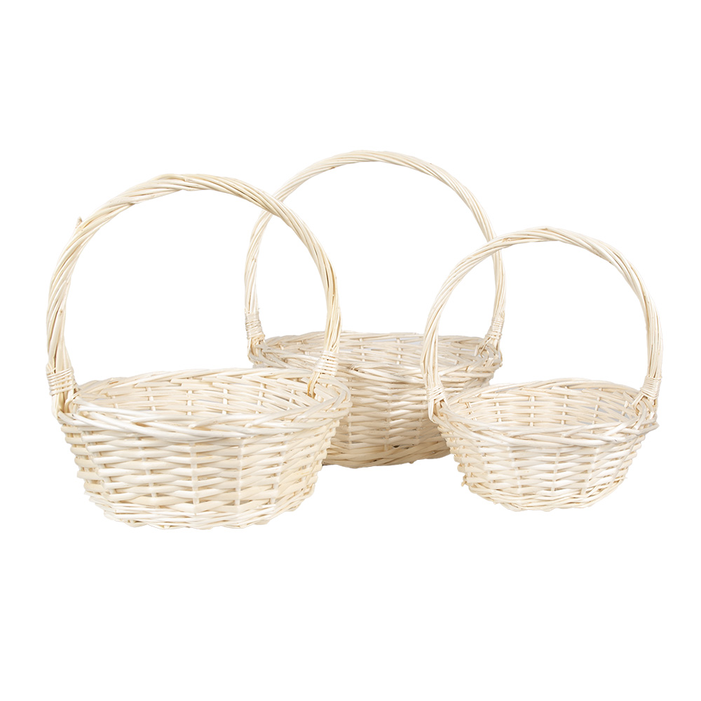 Clayre & Eef | Opbergmanden Set van 3 Beige ø 33x12/36 / ø 27x11/31 / ø 22x9/26 cm | 65722