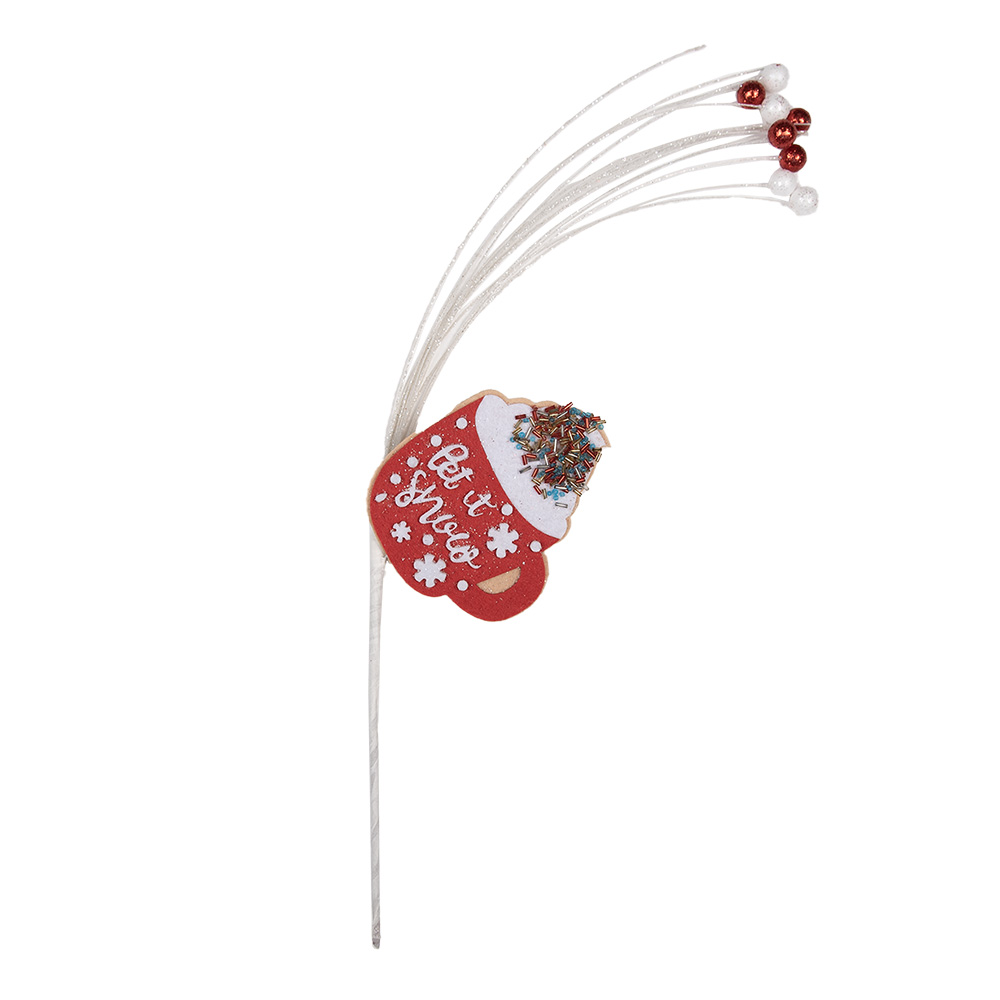 Clayre & Eef | Kerstdecoratie Rood Wit 12x1x45 cm | 65864