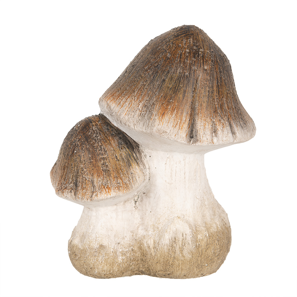 Clayre & Eef | Decoratie Paddenstoelen Bruin Wit 10x7x12 cm | 6CE1768