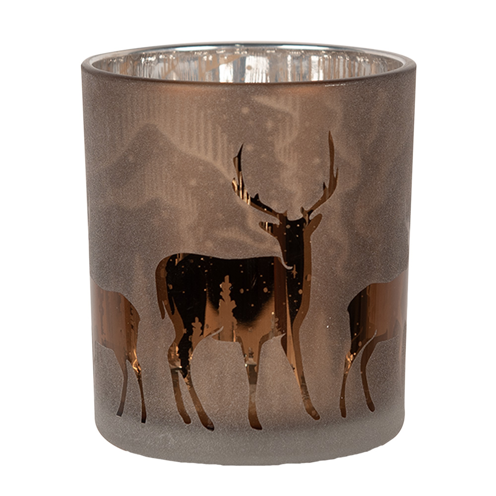 Clayre & Eef | Waxinelichthouder Bruin ø 7x8 cm | 6GL4660