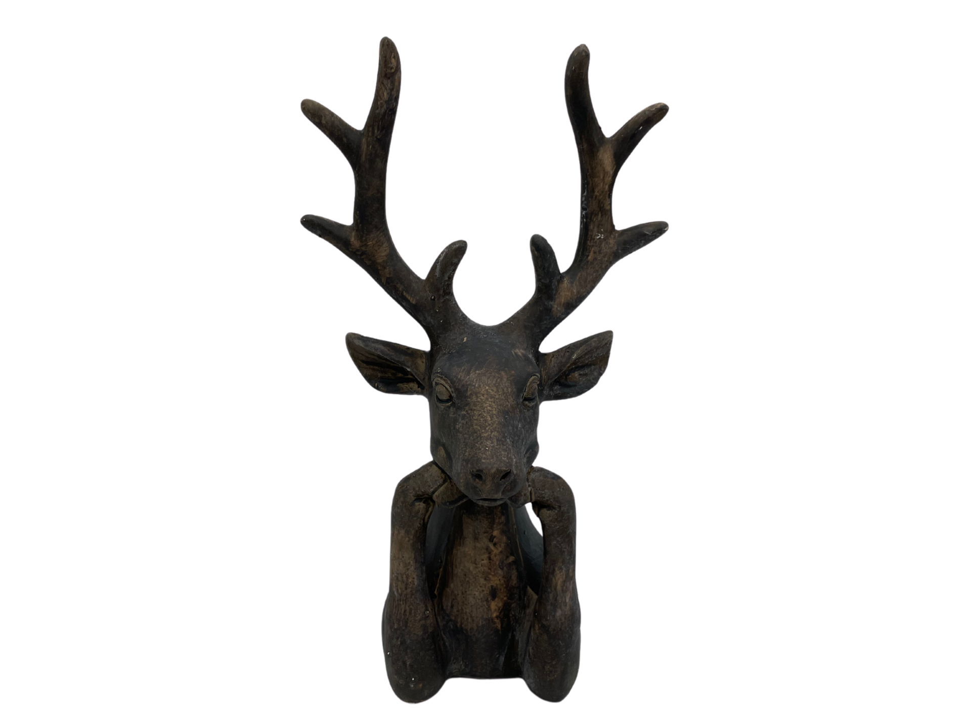 Decoratiebeeld Hert Zen vintage bruin steen maat S 30 x 16 cm | 820615 | Home Sweet Home | Stoer & Sober Woonstijl