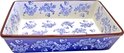 Ovenschaal keramisch Rechthoek Floral Lace Blue 34,5 x 23,5 cm 3 liter Maat XL | FLB-RH34 | Lavandoux