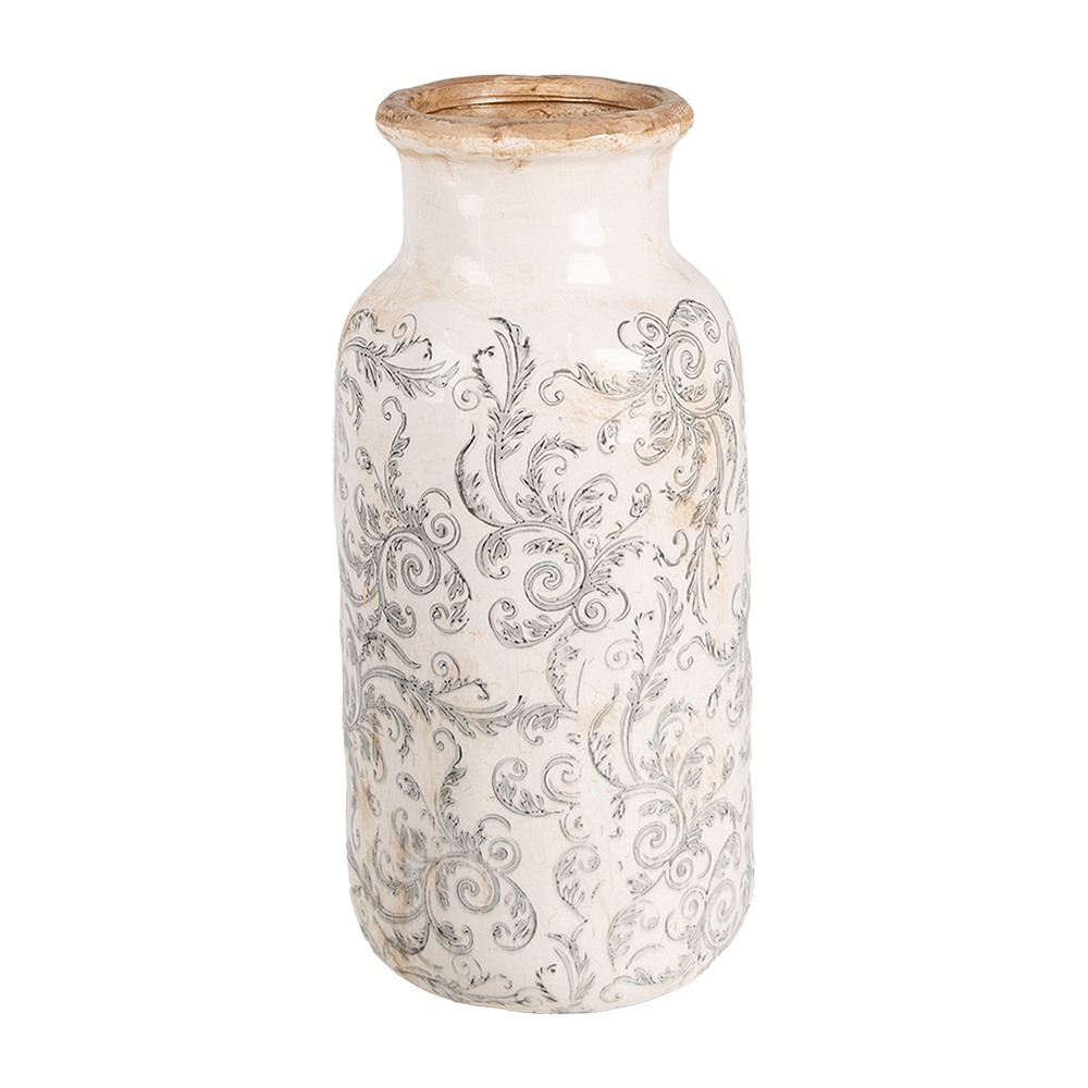 Clayre & Eef | Vaas Beige Grijs ø 15x32 cm | 6CE1927L