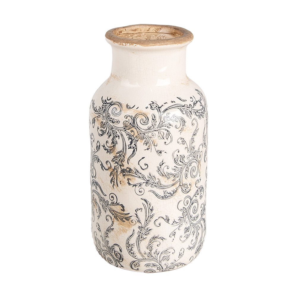 Clayre & Eef | Vaas Beige Grijs ø 14x26 cm | 6CE1927M