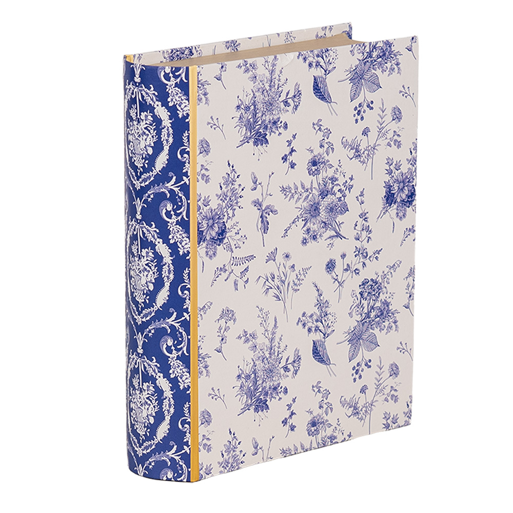 Clayre & Eef | Doos in boekvorm Wit Blauw 17x14x5 cm | 66014