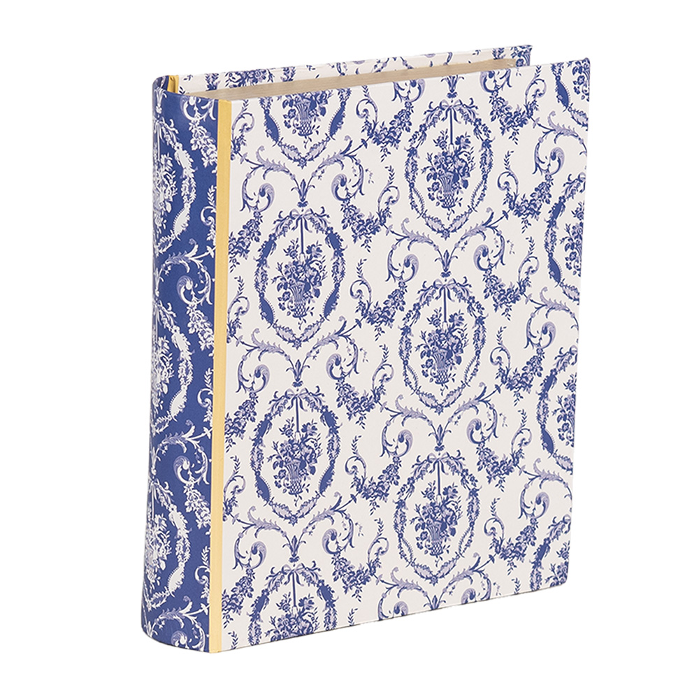 Clayre & Eef | Doos in boekvorm Wit Blauw 17x14x5 cm | 66016