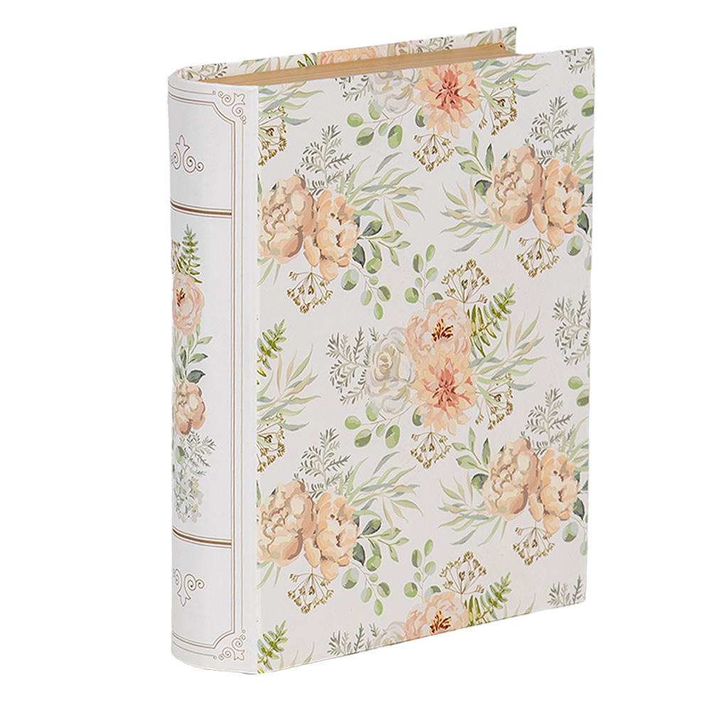 Clayre & Eef | Doos in boekvorm Wit Groen 17x14x5 cm | 66017