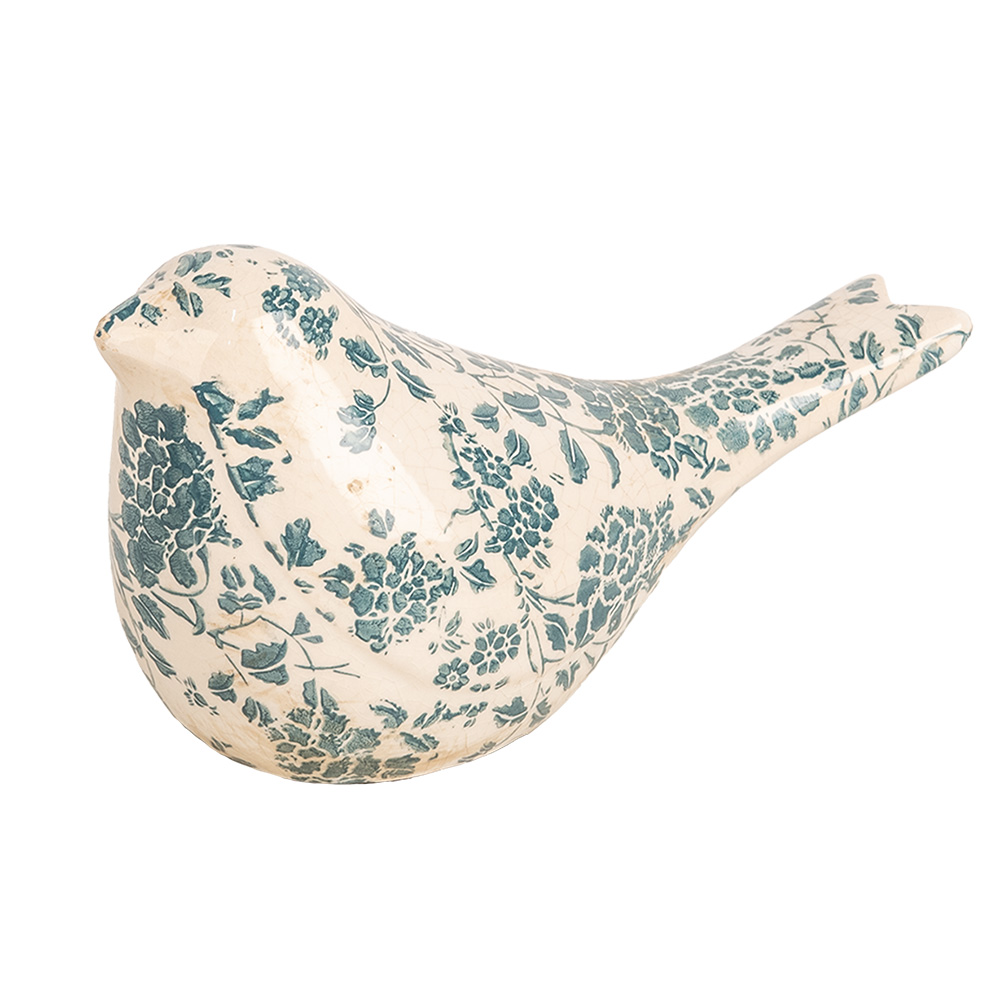 Clayre & Eef | Decoratie beeld Vogel Beige Groen 22x9x12 cm | 6CE1950M