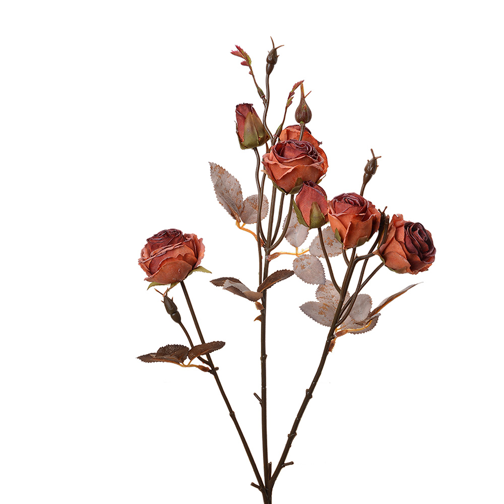 Clayre & Eef | Decoratie tak met bloemen Oranje Bruin 16x9x73 cm | 6PL0330P