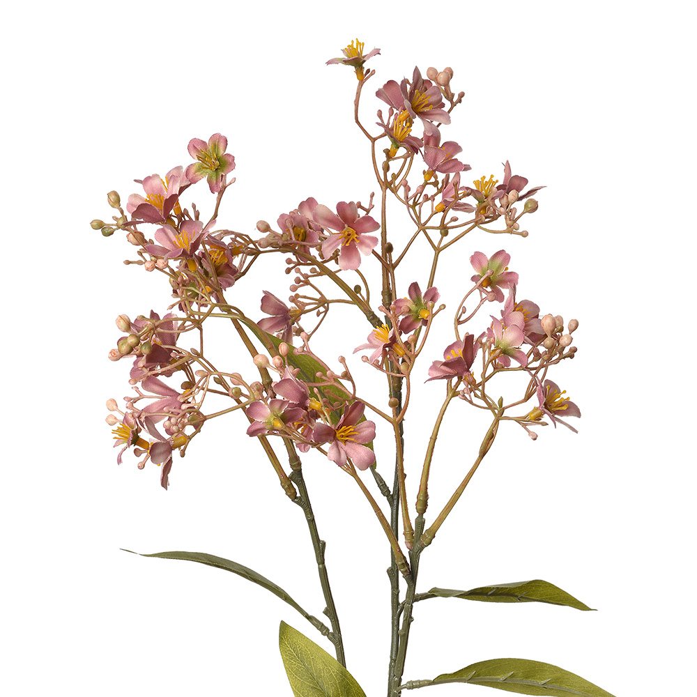 Clayre & Eef | Decoratie tak met bloemen Roze Groen 15x7x70 cm | 5PL0122P
