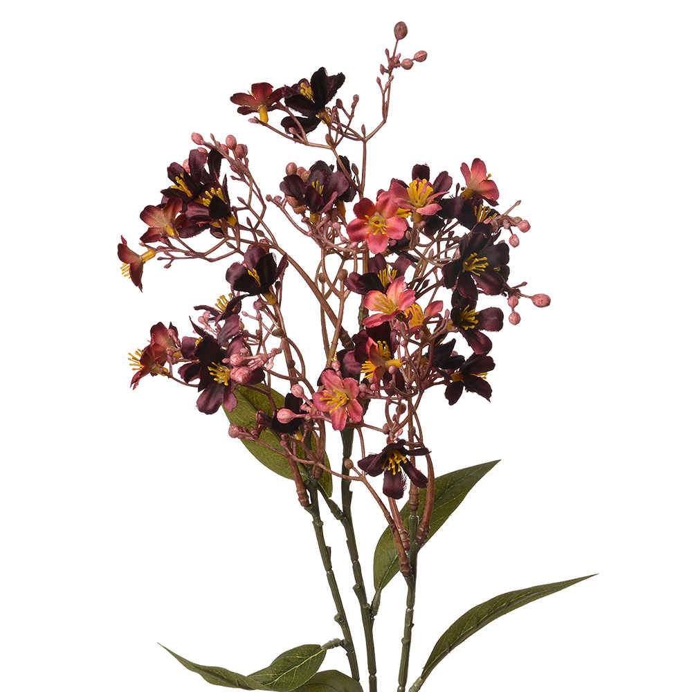 Clayre & Eef | Decoratie tak met bloemen Rood Groen 15x7x70 cm | 5PL0122R