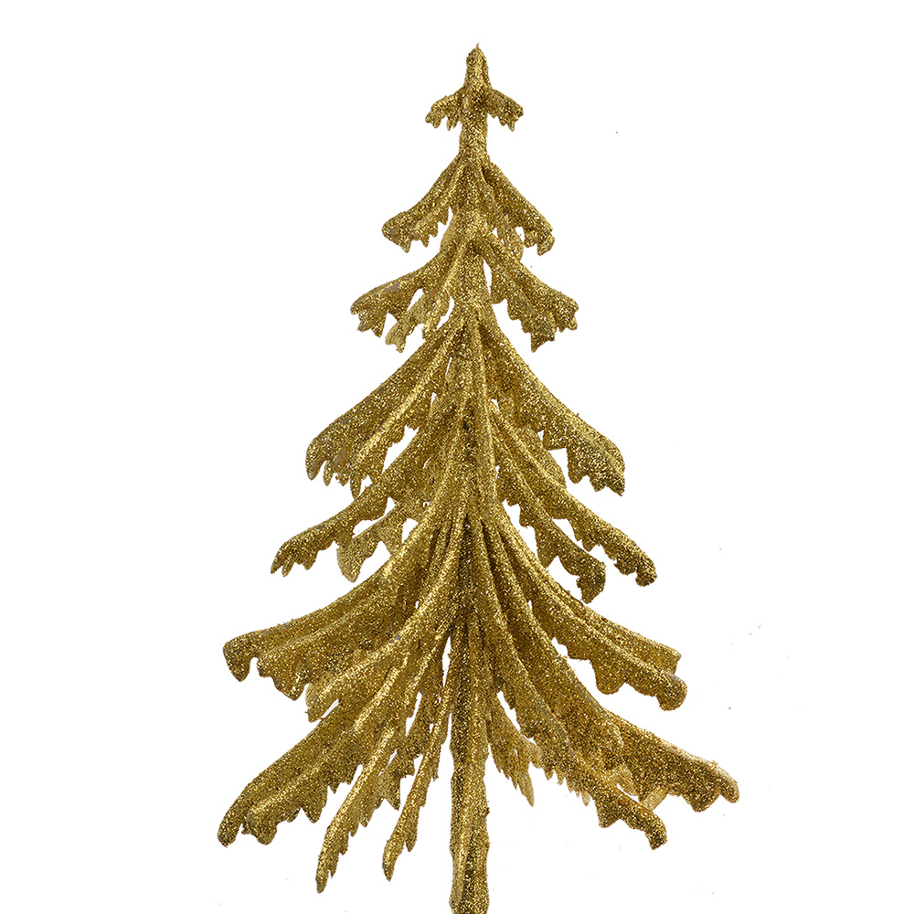 Clayre & Eef | Kerstdecoratie Kerstboom Goudkleurig 17x8x37 cm | 65800