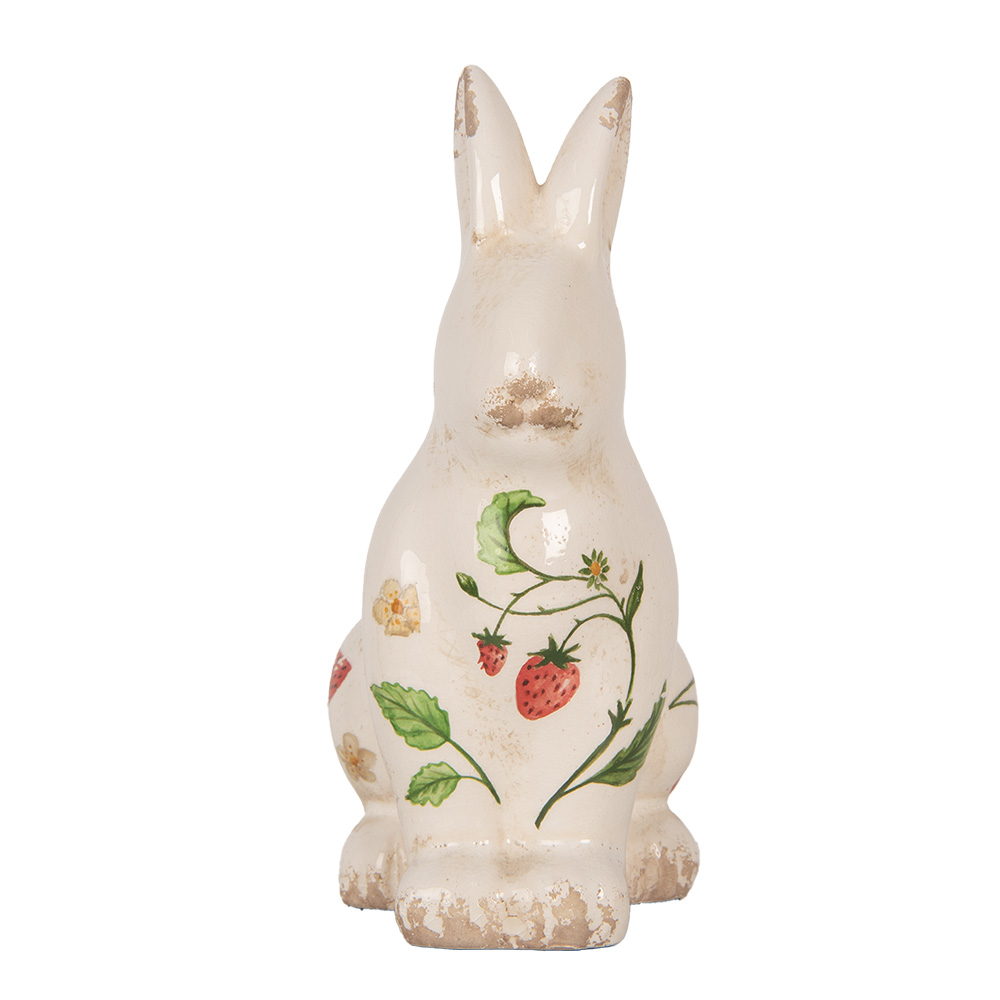 Clayre & Eef | Decoratie Beeld Konijn Beige Rood 13x10x21 cm | 6CE1960M