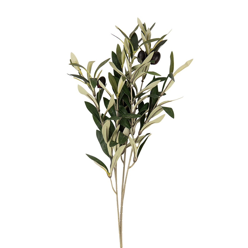 Clayre & Eef | Decoratie tak met olijven Groen 10x10x55 cm | 6PL0371
