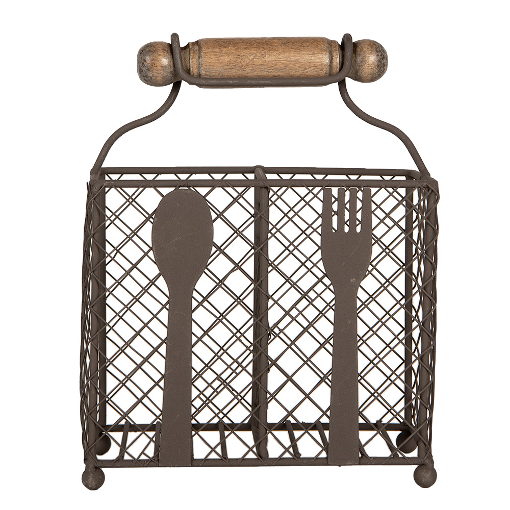 Clayre & Eef | Bestekbak Bruin 19x11x24 cm | 6Y5709