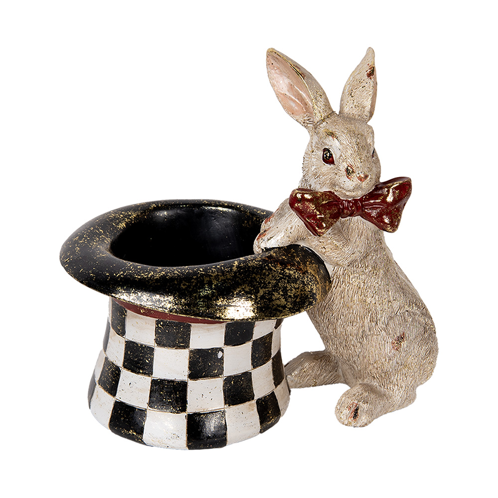 Clayre & Eef | Decoratie Konijn Beige Zwart 25x16x23 cm | 6PR5492