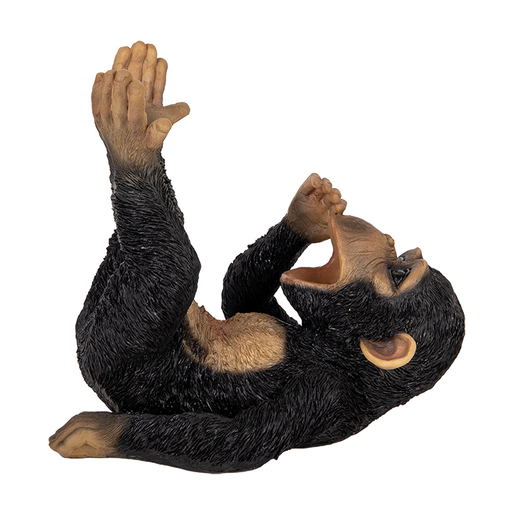 Clayre & Eef | Wijnfles houder Aap Zwart 25x15x23 cm | 6PR5116