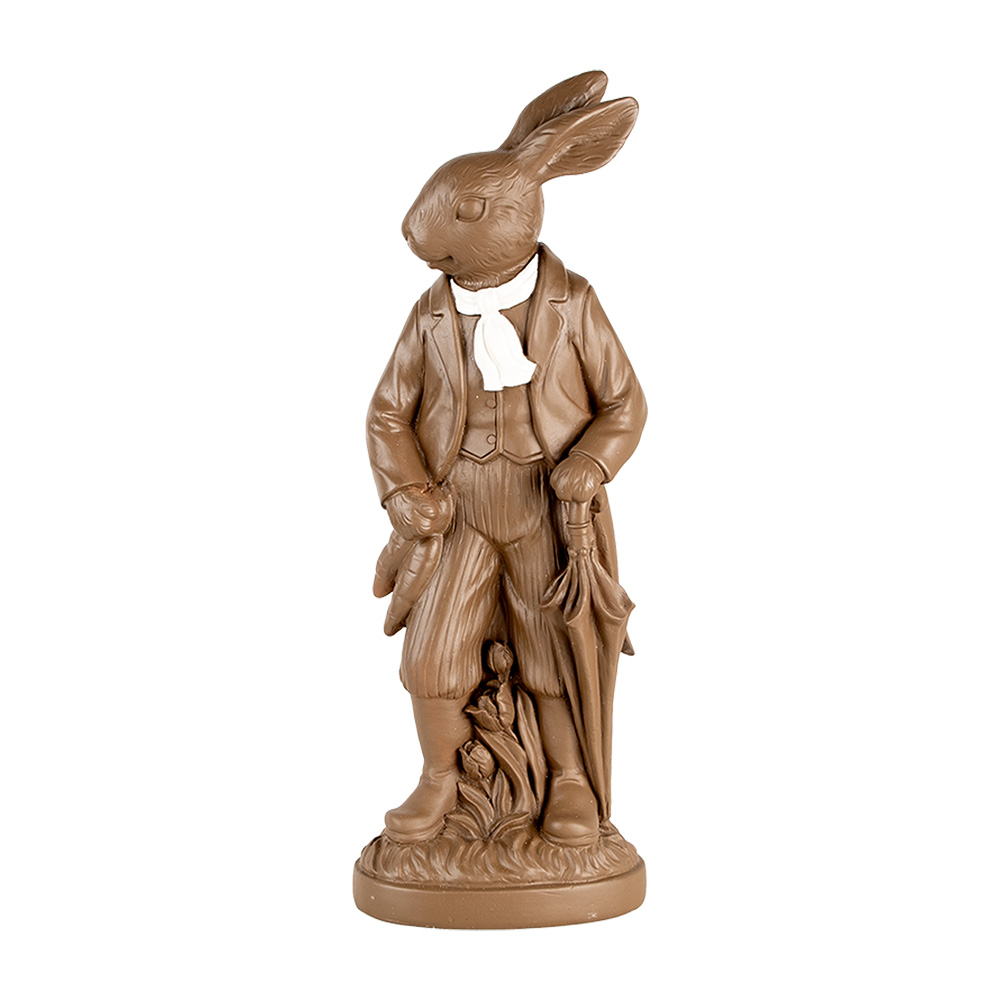 Clayre & Eef | Decoratie Konijn Bruin Wit 15x9x40 cm | 6PR5201