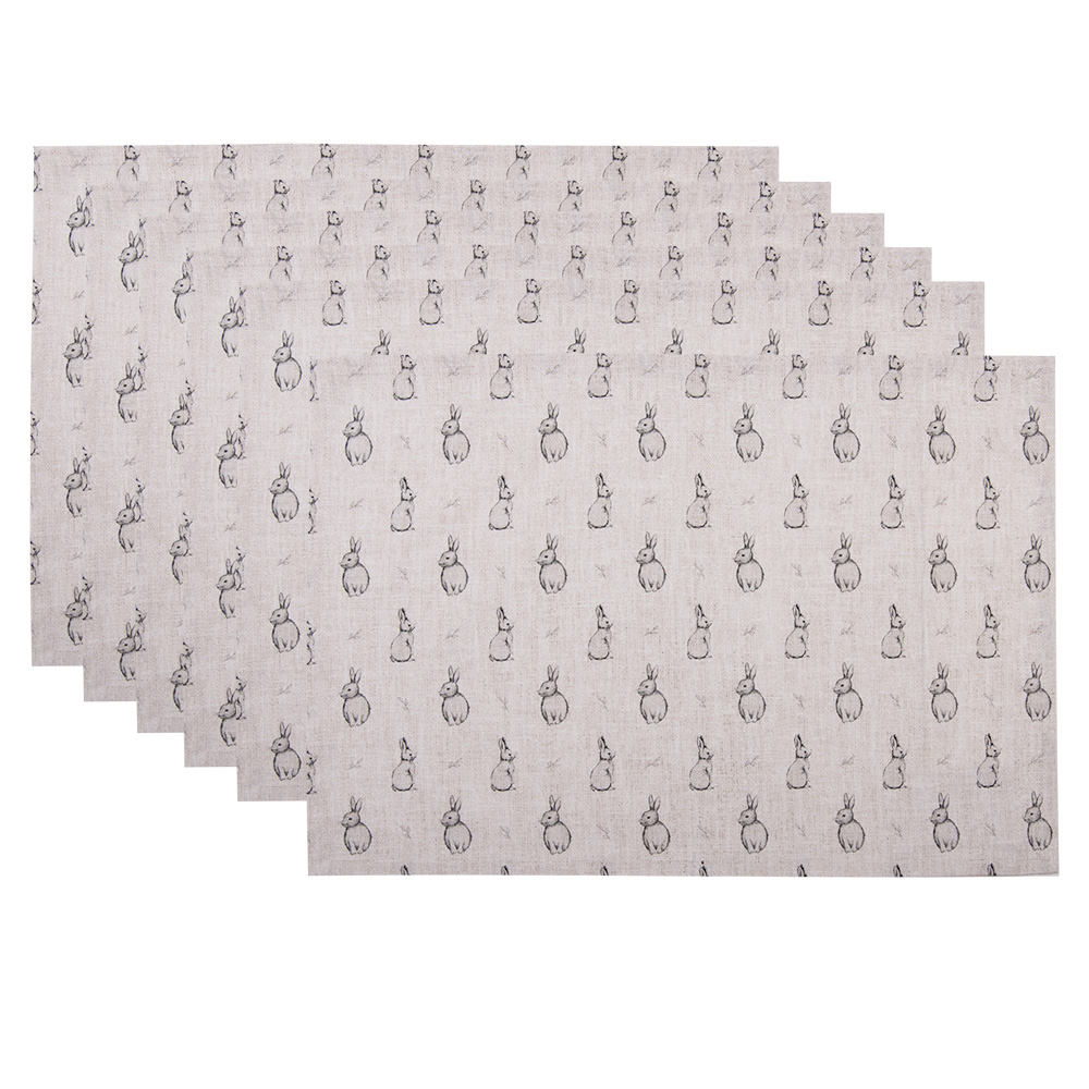 Clayre & Eef | Placemat (6) Beige Grijs 48x33 cm | BNS40