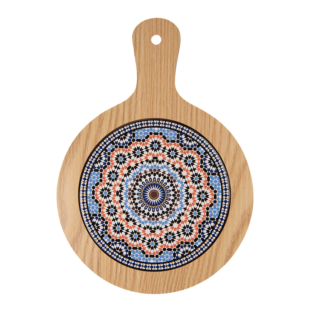 Clayre & Eef | Pannenonderzetter Bruin Blauw 19x27x1 cm | 6CE2056