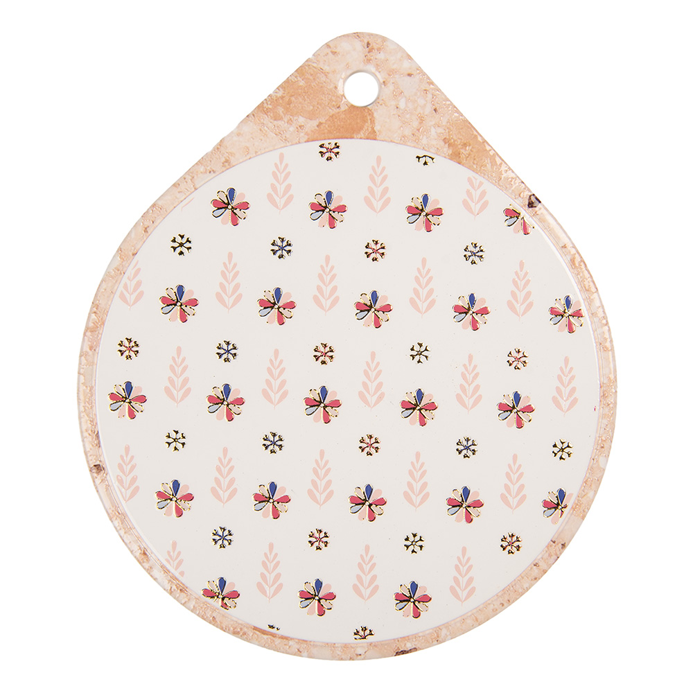 Clayre & Eef | Pannenonderzetter Beige Oranje 20x23x1 cm | 6CE2062