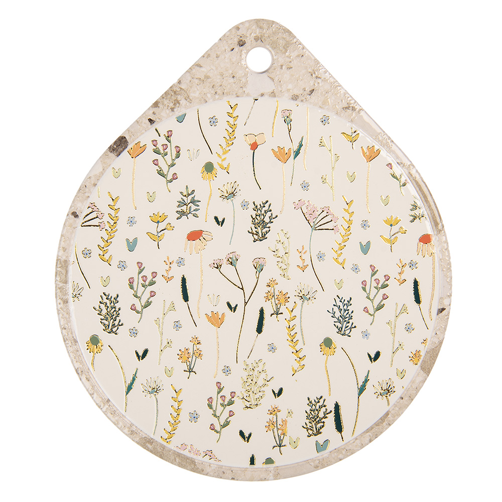 Clayre & Eef | Pannenonderzetter Beige Geel 20x23x1 cm | 6CE2063