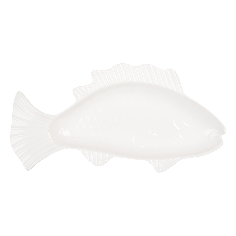 Clayre & Eef | Kom Vis Wit 30x15x3 cm / 150 ml | 6CEBO0196