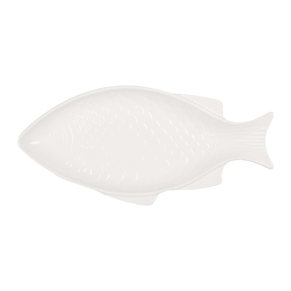 Clayre & Eef | Kom Vis Wit 35x17x3 cm / 200 ml | 6CEBO0197L