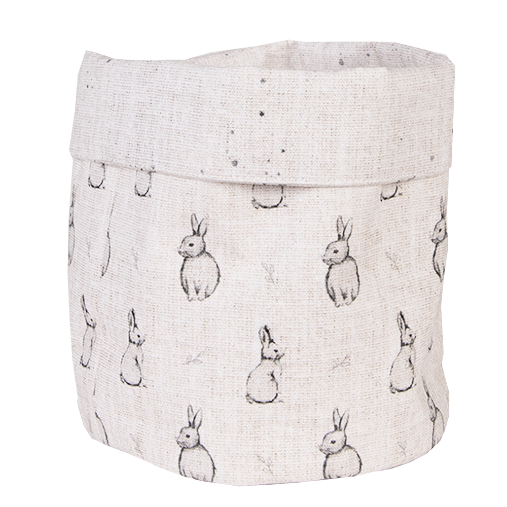Clayre & Eef | Broodmandje Beige Grijs ø 15x16 cm | BNS50