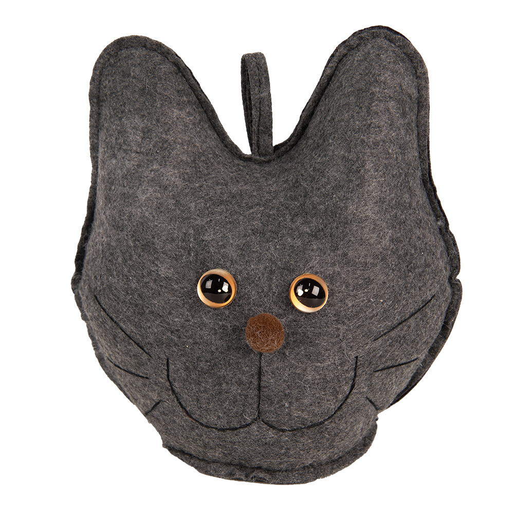 Clayre & Eef | Decoratie Kat Grijs 20x14x22 cm | TW0619